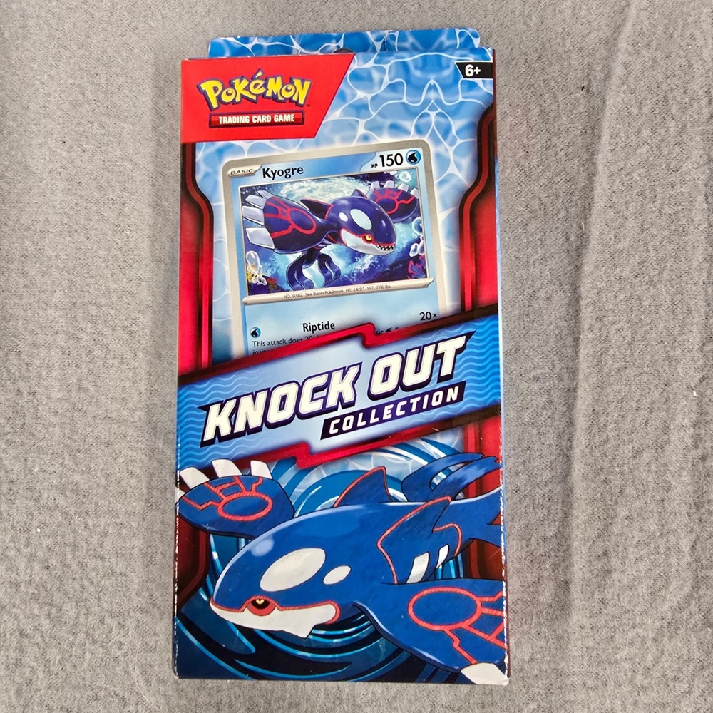 Pokemon TCG Knock Out Collection Kyogre Foil Card 2 Booster Packs Sticker Sheet